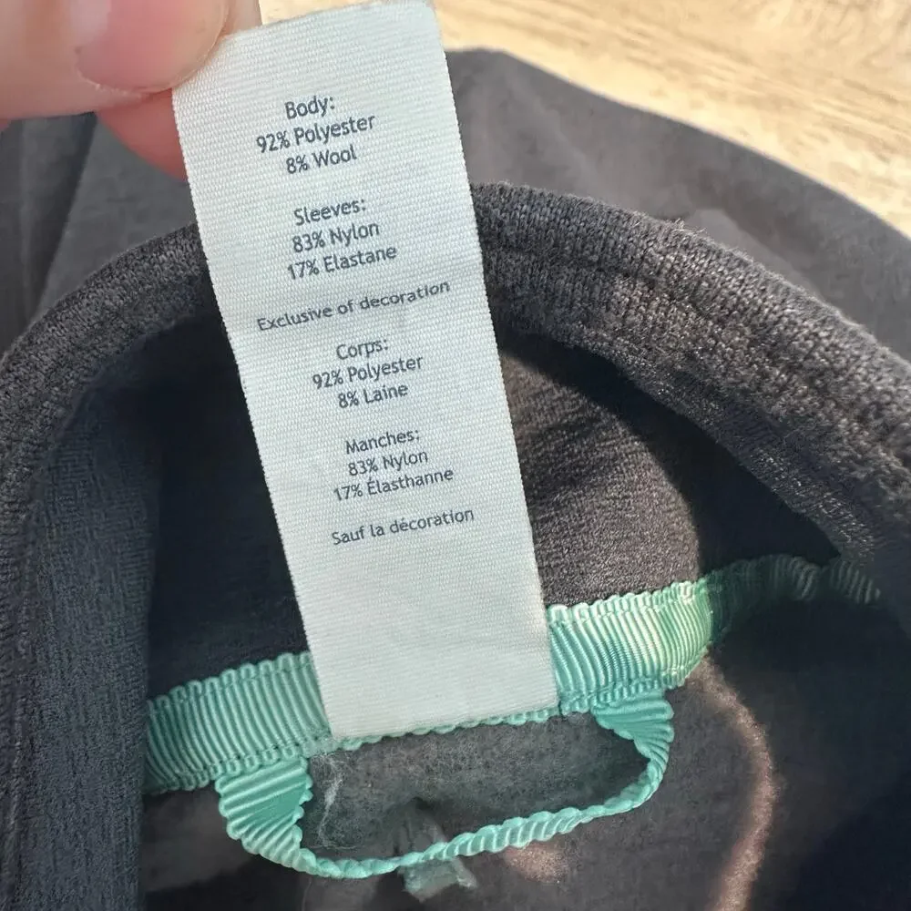 Ivivva by Lululemon Full Zip Hooded Sweatshirt Jacket Cuffins 14 Gray Teal
